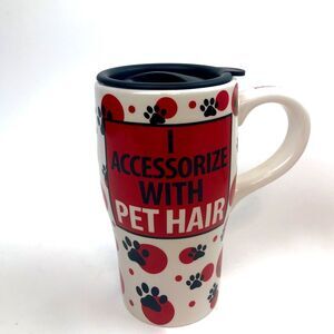 Our Name Is Mud Retired Lg Coffee Drink Mug + Lid  - I Accessorize with Pet Hair